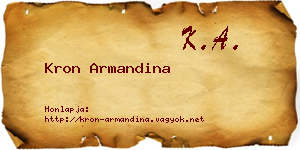 Kron Armandina névjegykártya